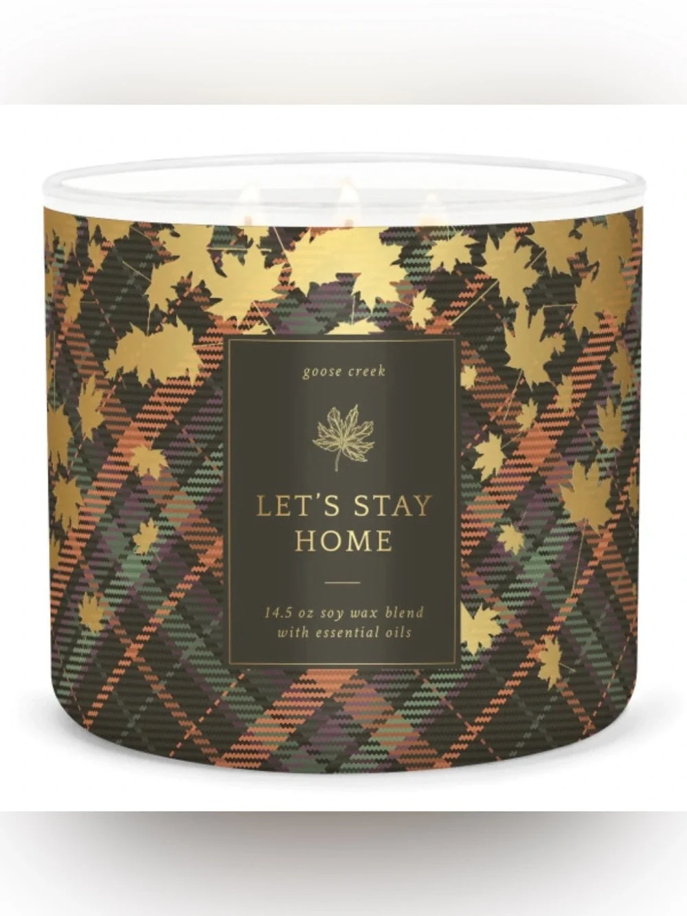 Goose Creek Let’s Stay Home 3 Wick Candle 14.5 oz Jar Crisp Apple Vanilla New